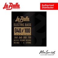 La Bella RX-N4A | 4-String Bass String Set | 40-100 Long Scale | Nickel Roundwound Light