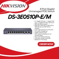 HIKVISION (DS-3E0510P-E/M) 8-Port Gigabit Unmanaged PoE Switch with 1 RJ45 & 1 SFP Fiber Port