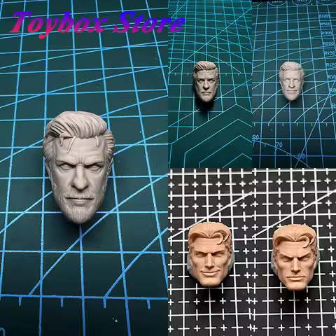 1/12 Scale Fantastic Four Anime Mr. Fantastic Manga Super Hero White Model Head Sculpt For Ml Mezco 