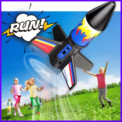 Kid Electric Rocket Launcher Toys Outdoor Model Rocket Kit Exploration Skyrocket With Parachute Game