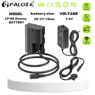 PALO LP-E6 dummy battery Type-C/AC Power Adapter for 5D 90D 80D 5D2 6D2 60D 70D R5 R6