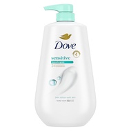 YDBR Dove Sensitive Skin Body Wash（With pump）- 24Hourly Softening Moisturizing Cleanser，Gentle, low-