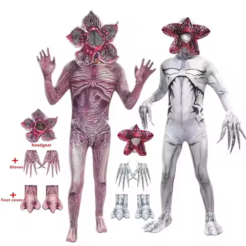 New 2025 Kids Halloween S-Stranger Cosplay Child Jumpsuits Scarry Zombie Demogorgon Demon Lord Party