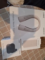 Samsung Portable Neck cooler, samsung 藍牙耳機， wireless earphones, Samsung power charger