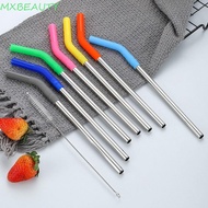 MXBEAUTY1 2Pcs Stainless Steel Straw, With Silicone Tip 8mm Metal Straw, Durable Reusable Detachable Smooth Surface Stanley Cup Straw Tumbler Cup