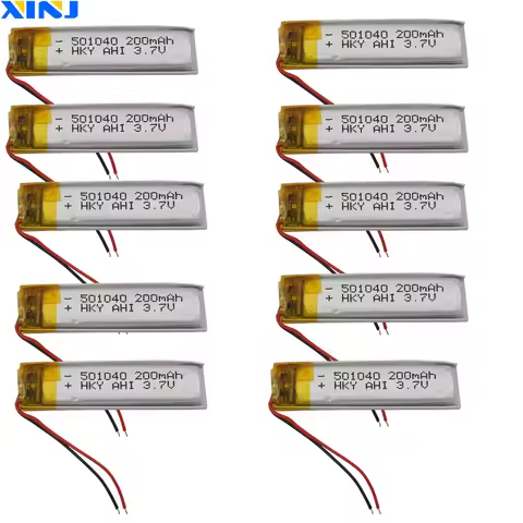 Wholesale 10pcs 3.7V 200mAh 0.74Wh Li Battery 501040 Li-ion For Music Player GPS Recording Pen Bluet