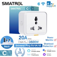 EWeLink Smart Home Plug UK Socket 16A WiFi Travel Adapter Conversion Outlet Power Monitor Timer APP 