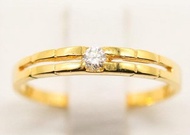 Happy Jewelry แหวนเพชรของแท้ แหวนเพชรเม็ดเดี่ยวก้านคู่ ทองแท้ 9k 37.5% ขายได้ จำนำได้ ทอง9k 1.3g เพชร 6 ตัง ME530