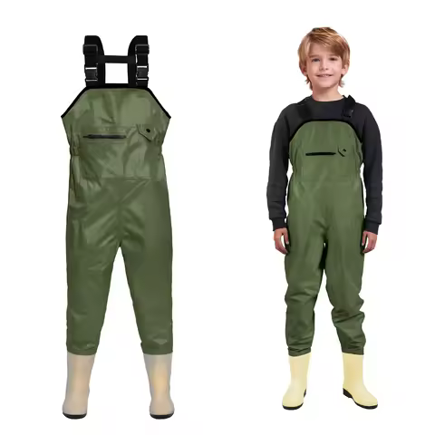 Chest Waders for Kids Youth Fishing Waders Waterproof Hunting Waders with Boots Nylon Waders for Tod