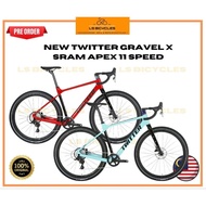 New Twitter Gravel X Sram Apex 11sp Carbon Gravel Bike Road Bike Hydraulic Brake Road Bicycle Gravel