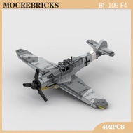 Quân sự xây dựng khối Series WW II Bf-109 F4 Bomber Kid DIY lắp ráp gạch đồ chơi chiến đấu mô hình t