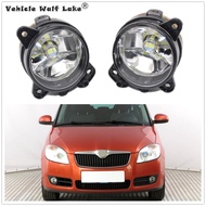2 X  LED Car Fog Light For Skoda Fabia MK2 5J 2007 2008 2009 2010 Car-styling Front LED DRL Fog Lamp