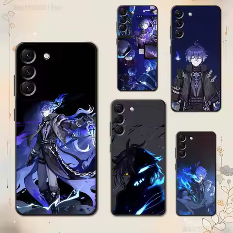 Genshin Impact F-Flins Phone Case For Samsung Galaxy A 73,72,51,53,52,71,22,5G,Note,J7,8,9 Soft Blac