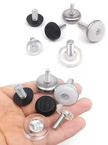 12pcs Black Clear Transparent Iron Plastic Furniture Table Chair Sofa Leg Feet Adjustable Leveler Gl