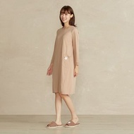 DINOTAENG | 咖啡繡花洋裝-大地棕