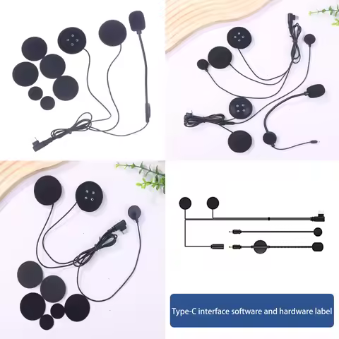 {MX} Type-C Interface For Helmet Bluetooth Headset For LEXIN B4FM/GTX/G2P/G16/G1/MeshCom/Novus Motor