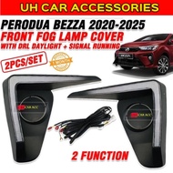 Perodua Bezza 2020 - 2025 Front Fog Lamp Cover With DRL Daylight + Signal Running