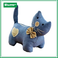 Wear-resistant Door Stopper Soft Fabric Door Wedge Cute Fabric Cat Door Stopper for Home Office Weig