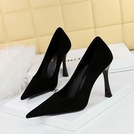 7cm 10cm banquet high heels  wine glass heels suede pointed toe women's shoes
