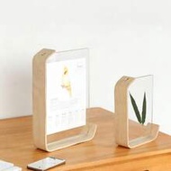 Multifunctional Acrylic Photo Frame With Wooden Stand - Perfect For Displaying Photos, Artwork, Etc.
