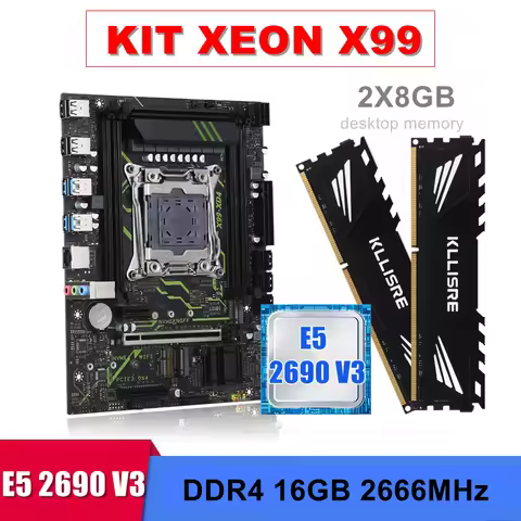 Kllisre kit xeon x99 lga 2011-3 motherboard E5 2690 V3 cpu 16GB DDR4 desktop memory