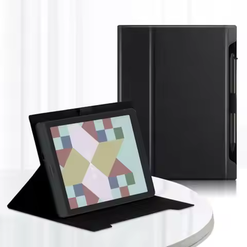 Foldable E-Reader Case with Pen Slot Wear-resistant Folio Cover Paste Type Leather for Onyx BOOX Nov