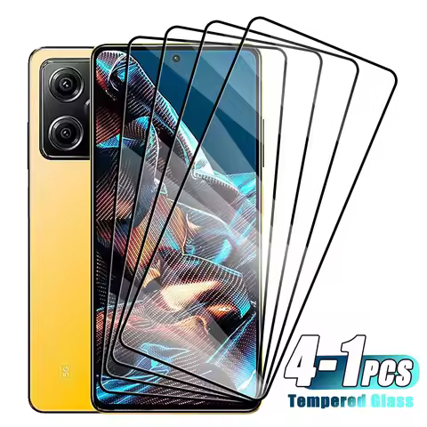 4-1Pcs Tempered Glass For Xiaomi Poco X6 X5 X4 X3 Pro 5G Screen Protector for Xiaomi Poco X3 GT NFC