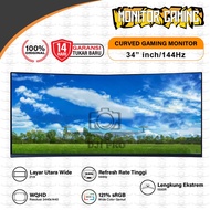 Monitor 34 Inch Curved Gaming 144Hz WQHD 3440 1440 TV LED LCD