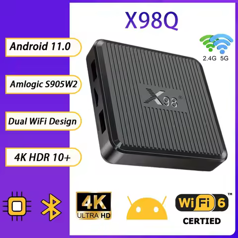 X98Q Smart TV BOX Android11 Amlogic S905W2 Quad Core 2.4G&5G Dual WiFi 4K HDR 100M Ethernet Media Pl