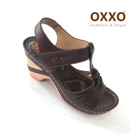 OXXO รองเท้าเพื่อสุขภาพ รองเท้าส้นสูงพร้อมสายรัดส้น งานเย็บมือทนทาน สวมใส่สบาย น้ำหนักเบามาก 1a6210