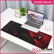 Kimsnot Mouse Pad Rubber Stitched Edge Red Black Abstract 300x800x3 mm - K-38 - Black/Red - 7CAN0FBQ