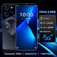 Pova5Pro Phone 5.5inch 8+128GB Smartphone 5G Handphone Android Mobile Phone Wifi