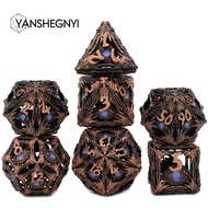 YANSHEGNYI Polyhedral Dice Set for Role Playing Game, Hollow Metal Dice,New Eye Flying Dragon, D & D