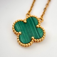 (Vca)Van Cleef Fankeyabao Alhambra Necklace Four-Leaf Lucky Series Malachite K Gold