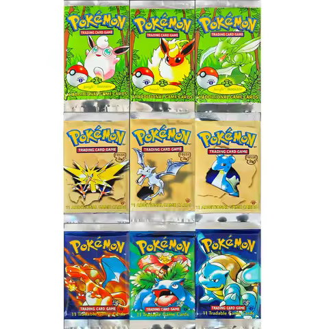 PKM Booster Packs 9 models TCG Proxy Game Cards 1st Edition Charizrd Blastoise Flareon Aerodactyl La