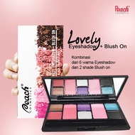 2in1 PEACH Cosmetics Lovely Eyeshadow dan Blush On - Paket 2in1 Eye shadow Blusher - Tahan Lama dan 
