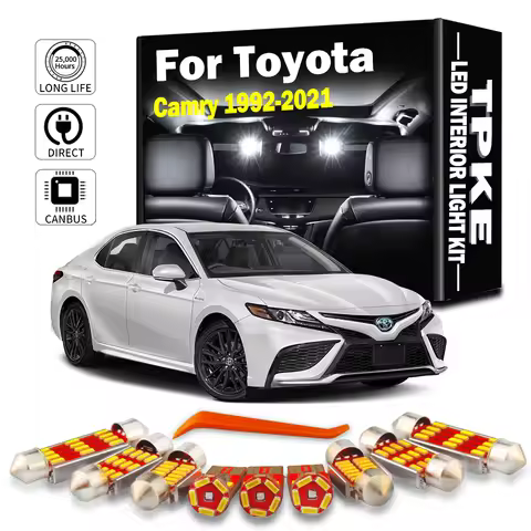 LED Interior Map Dome Plate Light Car Bulbs Kit For Toyota Camry XV10 XV20 XV30 XV40 XV50 XV70 1992-