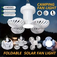 [Perfect for Camping] Solar-Powered Soccer Fan Light / 2-in-1 Lighting and Fan / Energy-Saving Batte