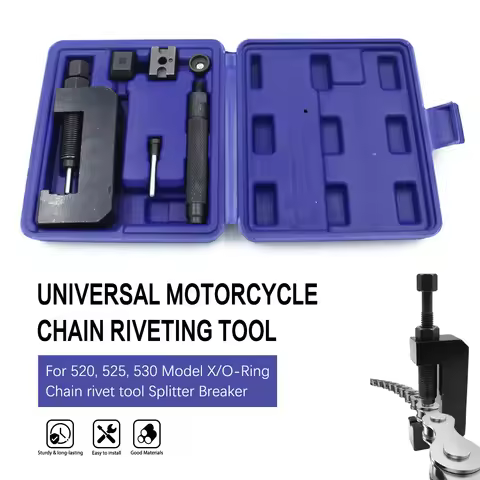 Universal Motorcycle Chain Breaker Rivet Tool Set Fit 520 525 530 X/O-Ring Chain Splitter Repair Rep