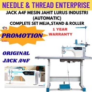 JACK A4F MESIN JAHIT LURUS AUTOMATIC COMPLETE SET MEJA STAND & ROLLER/JACK A4F DIRECT DRIVE LOCKSTIT