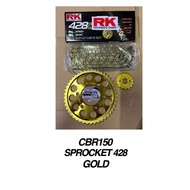 HONDA CBR150 SPROCKET GOLD ORING 428 SET RK ESPADA GS428KLO-132 ( 14-15 ) ( 43-47 ) SPROCKET SET ORI