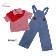 [freneci] Kids Farmer Costume Role Play for Boys Halloween Dress up Costume Role Play Outfit Farmers