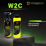 【CP CAR Detailer】Wash + Coating W2C Combo Set Nano Car Shampoo 500ml + Quick Coating 500ml Car Coati