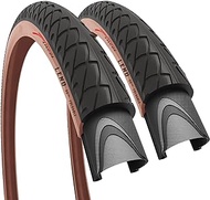 Fincci Pair 26 x 1.95 Inch Foldable Slick Tire for Road Mountain MTB Hybrid Bike Bicycle - Pack of 2 Tires