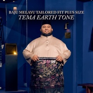 Ready Stock Tema Earth Tone - PLUS SIZE Baju Melayu Tailored Fit Bulan Bintang HQ 2025 (NEW)