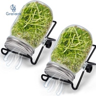 [nvnrbso] 2 Pieces Jar Sprouting Lids with 2 Sprouting Holder Sprouting Kits for Wide
