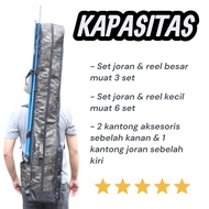 Army Camouflage Fishing Rod Bag - Premium 1-Compartment Backpack Fishing Bag and 2 Front Pockets