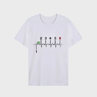 2026 New Men Brand T-shirts Motorcycle Gear Shift 1n23456 Heartbeat Ekg Pulse Print T Shirt Men Tees