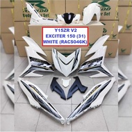 Cover Set Rapido Y15ZR V1 V2 Yamaha Exciter 150 (31) Color White Matt Green Ysuku Accessories Motor 