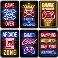 3s Decorative Painting 20x30 Neon Gamer Vintage Retro Game Boys Girls Game Room Home Decoration Be Q